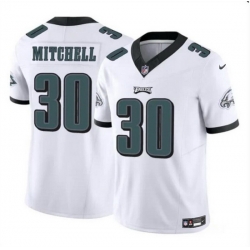 Men Philadelphia Eagles 30 Quinyon Mitchell White 2024 Draft F U S E Vapor Untouchable Limited Stitched Football Jersey