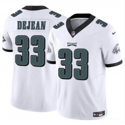 Men Philadelphia Eagles 33 Cooper DeJean White 2024 Draft F U S E Vapor Untouchable Limited Stitched Football Jersey