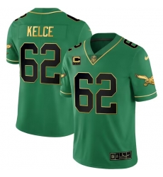 Men Philadelphia Eagles 62 Jason Kelce Green black Vapor Untouchable Limited Stitched Football Jersey