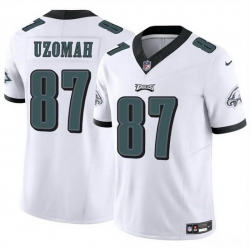 Men Philadelphia Eagles 87 C J  Uzomah White 2023 F U S E Vapor Untouchable Limited Stitched Football Jersey