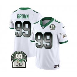 Men Philadelphia Eagles 99 Jerome Brown White 2023 F U S E  Throwback Vapor Untouchable Limited Stitched Football Jersey