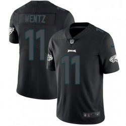 Mens Nike Philadelphia Eagles 11 Carson Wentz Limited Black Rush Impact NFL Jersey