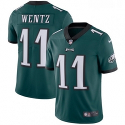 Mens Nike Philadelphia Eagles 11 Carson Wentz Midnight Green Team Color Vapor Untouchable Limited Player NFL Jersey