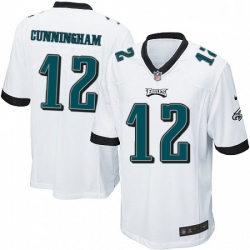 Mens Nike Philadelphia Eagles 12 Randall Cunningham Game White NFL Jersey