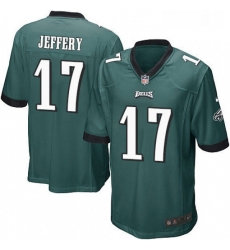 Mens Nike Philadelphia Eagles 17 Alshon Jeffery Game Midnight Green Team Color NFL Jersey