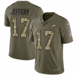 Mens Nike Philadelphia Eagles 17 Alshon Jeffery Limited OliveCamo 2017 Salute to Service NFL Jersey