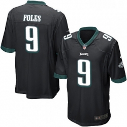 Mens Nike Philadelphia Eagles 9 Nick Foles Game Black Alternate NFL Jersey