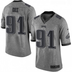 Mens Nike Philadelphia Eagles 91 Fletcher Cox Limited Gray Gridiron NFL Jersey