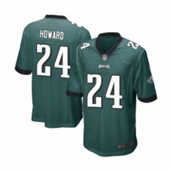 Mens Philadelphia Eagles 24 Jordan Howard Game Midnight Green Team Color Football Jersey