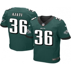 Mens Philadelphia Eagles 36 Jay Ajayi Midnight Green Team Color Stitched NFL Nike Elite Jersey