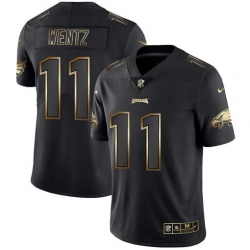 Nike Eagles 11 Carson Wentz Black Gold Vapor Untouchable Limited Jersey