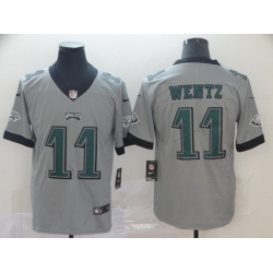 Nike Eagles 11 Carson Wentz Silver Inverted Legend Limited Jersey