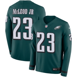 Nike Eagles #23 Rodney McLeod Jr Midnight Green Team Color Men Stitched NFL Limited Therma Long Sleeve Jersey