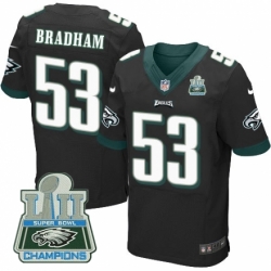 Nike Eagles #53 Nigel Bradham Black 2018 Super Bowl Champions Elite Jersey