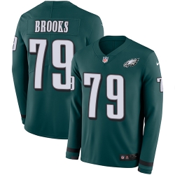 Nike Eagles #79 Brandon Brooks Midnight Green Team Color Men Stitched NFL Limited Therma Long Sleeve Jersey