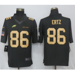 Nike Eagles #86 Zach Ertz Anthracite Gold Salute To Service Limited Jersey