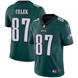 Nike Eagles #87 Brent Celek Midnight Green Team Color Mens Stitched NFL Vapor Untouchable Limited Jersey