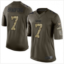 Nike Philadelphia Eagles #7 Sam Bradford Green Men 27s Stitched NFL Limited Salute to Service Jersey