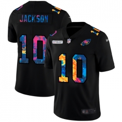 Philadelphia Eagles 10 Desean Jackson Men Nike Multi Color Black 2020 NFL Crucial Catch Vapor Untouchable Limited Jersey