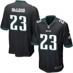 mens nike philadelphia eagles #23 rodney mcleod game black alternate nfl jersey