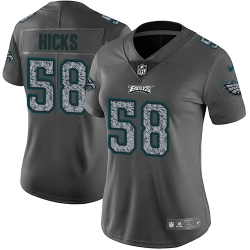 Nike Eagles #58 Jordan Hicks Gray Static Womens NFL Vapor Untouchable Game Jersey