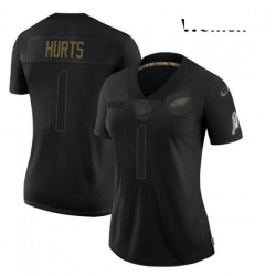 Women Nike Jalen Hurts Philadelphia Eagles Limited Black 2020 Salute To Service NFL Jersey