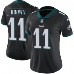 Women Philadelphia Eagles 11 A J  Brown Black Vapor Untouchable Limited Stitched Football Jersey