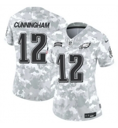 Women Philadelphia Eagles 12 Randall Cunningham 2024 F U S E Arctic Camo Salute To Service Limited Stitched Jersey