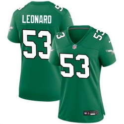 Women Philadelphia Eagles 53 Shaquille Leonard Green Stitched Football Jersey 28Run Small 29