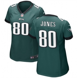 Women Philadelphia Eagles 80 Julio Jones Green Stitched Football Jersey  Run Small