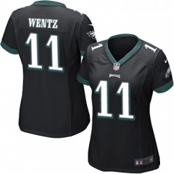 Womens Nike Philadelphia Eagles 11 Carson Wentz Game Black Alternate NFL Jersey