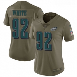 Womens Nike Philadelphia Eagles 92 Reggie White Limited Olive 2017 Salute to Service NFL Jersey