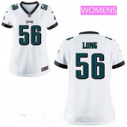 Womens Philadelphia Eagles #56 Chris Long White Road Stitched NFL Nike Jersey