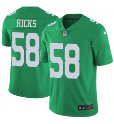 Nike Eagles #58 Jordan Hicks Green Youth Stitched NFL Limited Rush Jersey