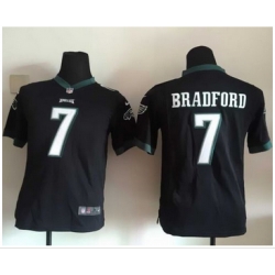 Youth Nike Eagles #7 Sam Bradford Black Alternate Stitched NFL New Elite Jersey