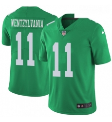 Youth Nike Philadelphia Eagles 11 Carson Wentz Limited Green Rush Vapor Untouchable Wentzylvania NFL Jersey