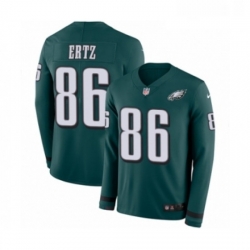 Youth Nike Philadelphia Eagles 86 Zach Ertz Limited Green Therma Long Sleeve NFL Jersey