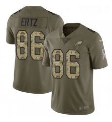 Youth Nike Philadelphia Eagles 86 Zach Ertz Limited OliveCamo 2017 Salute to Service NFL Jersey