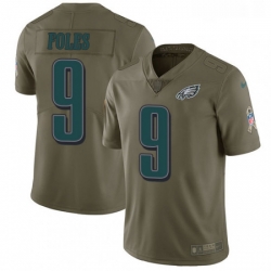 Youth Nike Philadelphia Eagles 9 Nick Foles Limited Olive 2017 Salute to Service NFL Jersey