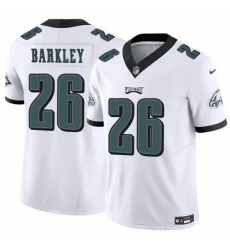 Youth Philadelphia Eagles 26 Saquon Barkley White 2023 F U S E Vapor Untouchable Limited Stitched Football Jersey