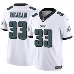 Youth Philadelphia Eagles 33 Cooper DeJean White 2024 Draft F U S E Vapor Untouchable Limited Stitched Football Jersey