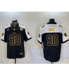 Men Nike Pittsburgh Steelers 90 T  J  Watt Black Team Color Stitched NFL Vapor Untouchable Limited Jersey 2