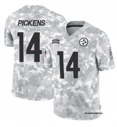 Men Pittsburgh Steelers #14 George Pickens 2024 Arctic Camo Salute To Service Limited Stitched Football Jersey