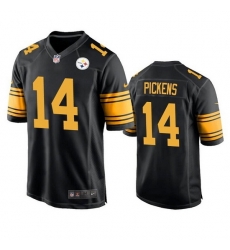 Men Pittsburgh Steelers 14 George Pickens Black Color Rush Stitched Jersey