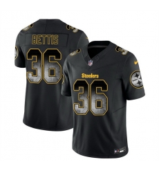 Men Pittsburgh Steelers 36 Jerome Bettis Black 2023 F U S E  Smoke Vapor Untouchable Limited Stitched Jersey