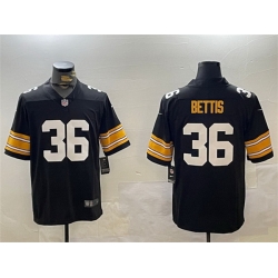 Men Pittsburgh Steelers 36 Jerome Bettis Black Vapor Untouchable Stitched Football Jersey