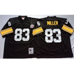 Men Pittsburgh Steelers 83 Heath Miller Black M&N Throwback Jersey