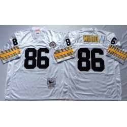 Men Pittsburgh Steelers 86 Hines Ward White M&N Throwback Jersey