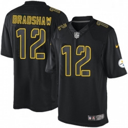 Mens Nike Pittsburgh Steelers 12 Terry Bradshaw Limited Black Impact NFL Jersey