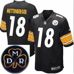 Men's Nike Pittsburgh Steelers #18 Zach Mettenberger Elite Black NFL MDR Dan Rooney Patch Jersey